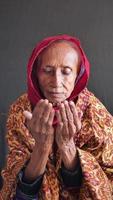 senior women hand praying at ramadan video