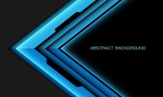 Abstract blue glossy black cyber arrow direction geometric overlap on grey blank space design modern futuristic background vector