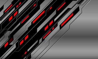 Abstract silver black red light power cyber pattern desifn modern futuristic technology background vector