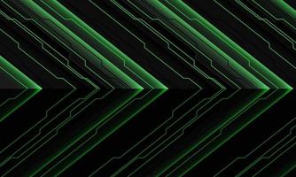 Abstract green grey metallic circuit light cyber arrow direction geometric pattern design modern technology futuristic background vector