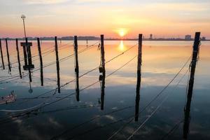 Sunset over the sea photo