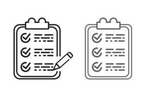 Checklist paper with pen. Clipboard checklist Checkbox form with pencil. check list icon. to do list, questionnaire survey checklist. Control list Notepad complete tasks. checkmarks todo plan tasks. vector