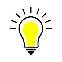 Light bulb with sparkle rays shine. Yellow Light bulb and check mark icon. Idea lamp with Approved icon. Idea sign thinking solution concept quick tip icon. glass LightBulb line icon. vector