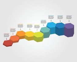 cronograma con hexágono forma para infografía presentación modelo con 9 9 elemento para bandera vector