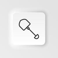 Dig, shovel vector icon. Element of design tool for mobile concept and web apps vector. Thin neumorphic style vector icon for website design on neumorphism white background