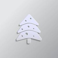 Cristmas tree icon. Vector icon. Paper style vector icon on white background