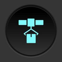 Dark button icon Mass production package. Button banner round badge interface for application illustration on darken background vector