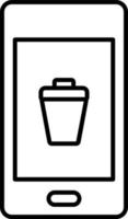 Line vector icon phone, close, delete. Outline vector icon on white background