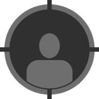 man, target . Element of web development. Vector icon. Development icon on white background