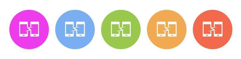Multi colored icon phone sync. Button banner round badge interface for application illustration on white background vector