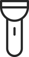 Flashlight vector icon. Multimedia minimalist outline vector icon. on white background