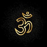 Om gold icon. Vector illustration of golden particle background.. Spiritual concept vector illustration .