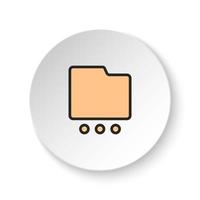 redondo botón para web icono, carpeta, más, opciones botón bandera redondo, Insignia interfaz para solicitud ilustración en blanco antecedentes vector