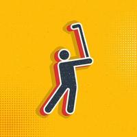 Man, golf, playing pop art, retro icon. Vector illustration of pop art style on retro background