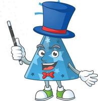 Cartoon character of blue party hat vector