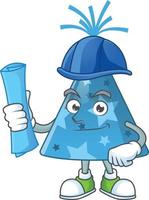 Cartoon character of blue party hat vector