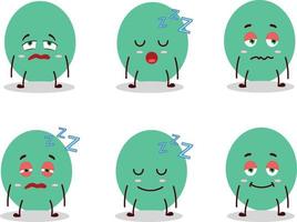 Cartoon character of green balloon with sleepy expression vector