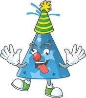 Cartoon character of blue party hat vector