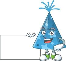 Cartoon character of blue party hat vector