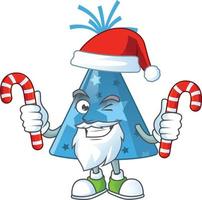 Cartoon character of blue party hat vector