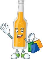 Cartoon character of bottle of beer vector