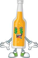 Cartoon character of bottle of beer vector