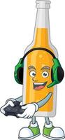 Cartoon character of bottle of beer vector