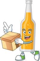 Cartoon character of bottle of beer vector