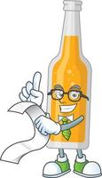 Cartoon character of bottle of beer vector