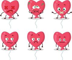 Red love balloon cartoon character with nope expression vector