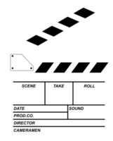 Clapper Board for Cinematography Concept, Movie or Film. Format PNG