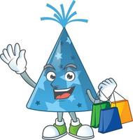 Cartoon character of blue party hat vector