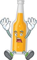 Cartoon character of bottle of beer vector