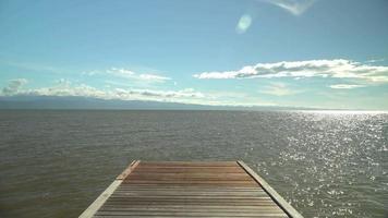 Boardwalk with beautiful clear sky video