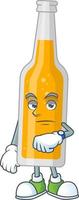 Cartoon character of bottle of beer vector