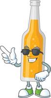 Cartoon character of bottle of beer vector