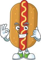 Cartoon character of hotdog vector