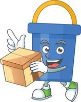 Cartoon character of blue sand bucket vector