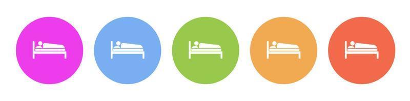 Multi colored flat icons on round backgrounds. Man, sleep multicolor circle vector icon on white background