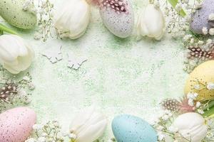 Happy Easter holiday greeting card. photo