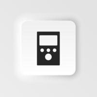 Digital Ammeter Colored Vector Illustration Detector, gas, industry, station neumorphic icon on white background