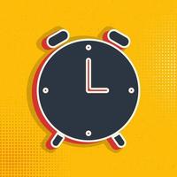 alarm, clock pop art, retro icon. Vector illustration of pop art style on retro background