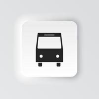 Rectangle button icon Bus. Button banner Rectangle badge interface for application illustration on neomorphic style on white background vector