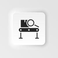 masa producción, transportador neumorfo estilo vector icono. sencillo elemento ilustración desde ui concepto. masa producción, transportador neumorfo estilo vector icono. infografía concepto en blanco