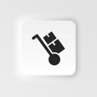 Mass production, trolley neumorphic style vector icon. Simple element illustration from UI concept. Mass production, trolley neumorphic style vector icon. Infographic concept on white