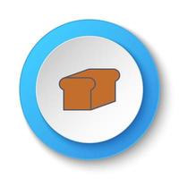 redondo botón para web icono, panadería artículo. botón bandera redondo, Insignia interfaz para solicitud ilustración en blanco antecedentes vector