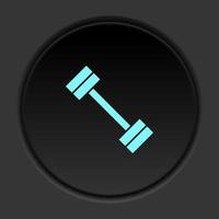 Round button icon Dumbbell. Button banner round badge interface for application illustration on dark background vector