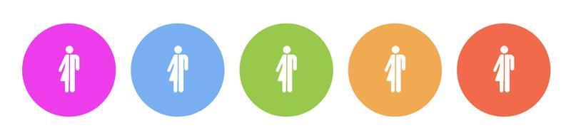 Multi colored flat icons on round backgrounds. Woman, man multicolor circle vector icon on white background