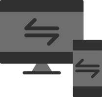 transfer, monitor, mobile . Element of web development. Vector icon. Development icon on white background