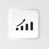 Analytics, bar chart vector icon. Simple element neumorphic style illustration Analytics, bar chart vector icon. Material concept vector illustration.